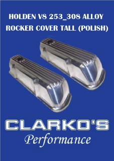 Holden v8 253 hi rise rocker covers (Polished Alloy) ASO199